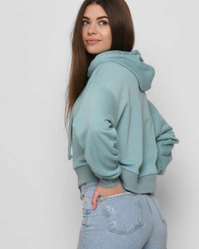 Короткое худи оверсайз с капюшоном 41790, Цвет: Мята, Размер: M, изображение 3