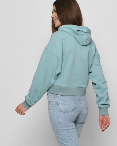 Короткое худи оверсайз с капюшоном 41790, Цвет: Мята, Размер: M, изображение 4