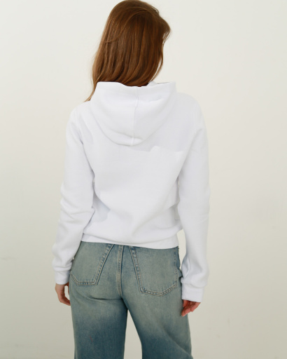 Жіночий білий худі з капюшоном 38166, Колір: Білий, Розмір: XS, зображення 5