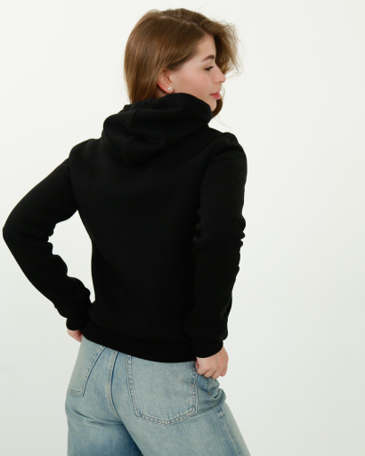 Женское черное худи с капюшоном 30464, Цвет: Черный, Размер: XS, изображение 3