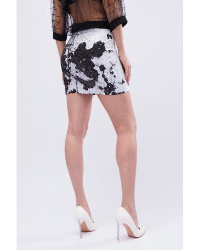 Юбка женская мини с пайетками Carica UB-3055-5 58075, Цвет: Серебрянный, Размер: XS, изображение 8