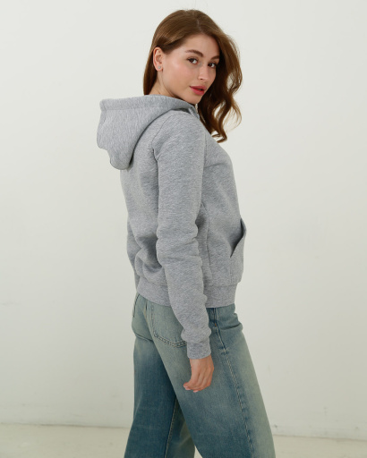 Женская спортивная кофта на молнии, серый 31705, Цвет: Серый, Размер: XS, изображение 4