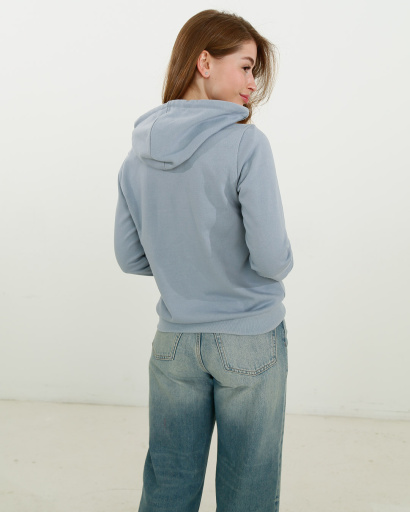 Женская спортивная кофта на молнии, серо-голубой 31707, Цвет: Голубой, Размер: XS, изображение 3