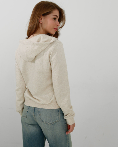 Жіноча спортивна кофта на блискавці, бежевий 31708, Колір: Бежевий, Розмір: XS, зображення 5