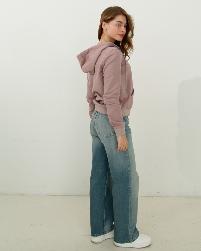 Женская спортивная кофта на молнии, розовый 32410, Цвет: Светло-розовый, Размер: XS, изображение 4