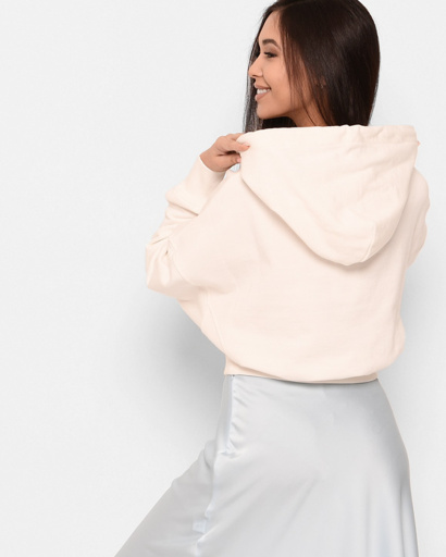 Белая короткая кофта с капюшоном 43307, Цвет: Белый, Размер: L, изображение 3