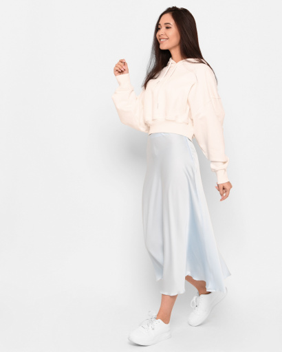 Белая короткая кофта с капюшоном 43307, Цвет: Белый, Размер: L, изображение 5