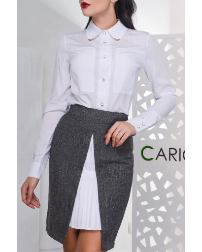 Спідниця жіноча з розрізом Carica UB-3225-8 58085, Колір: Графіт, Розмір: XS, зображення 2