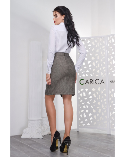 Юбка женская с разрезом Carica UB-3225-21 58083, Цвет: Коричневый, Размер: M, изображение 3