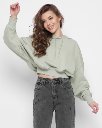 Мятное короткое худи 43308, Цвет: Мята, Размер: L, изображение 2