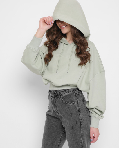 Мятное короткое худи 43308, Цвет: Мята, Размер: L, изображение 4