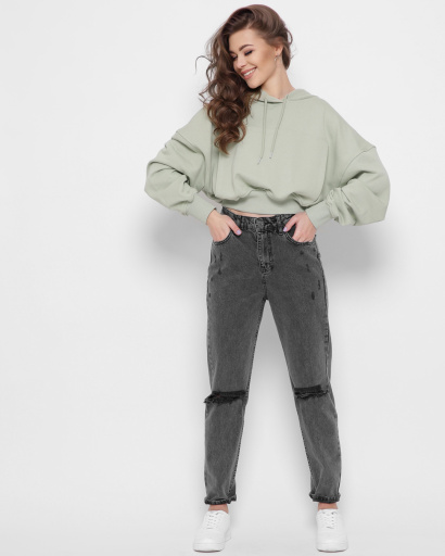 Мятное короткое худи 43308, Цвет: Мята, Размер: L, изображение 5