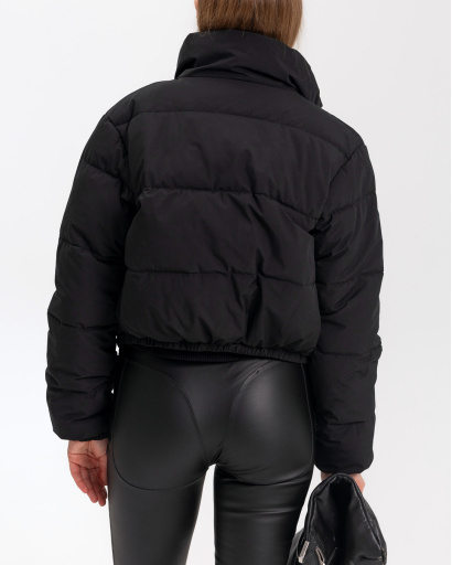 Короткая демисезонная куртка черного цвета 55884, Цвет: Черный, Размер: XS, изображение 4