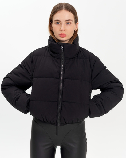 Короткая демисезонная куртка черного цвета 55884, Цвет: Черный, Размер: XS, изображение 6