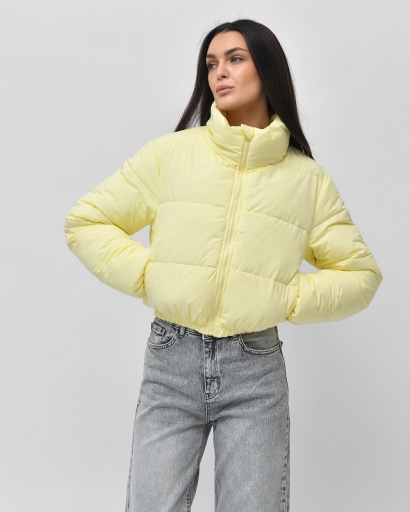 Коротка демісезонна куртка кольору лайм 55885, Колір: Жовтий, Розмір: XS, зображення 6