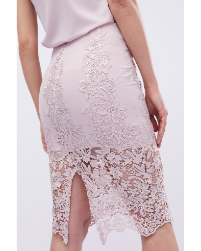 Спідниця жіноча міді мереживна Carica UB-3239-25 58099, Колір: Пудровий, Розмір: XS, зображення 5