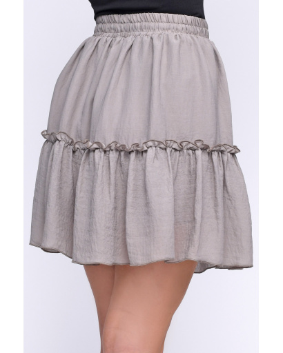 Юбка женская мини на резинке с рюшами Carica UB-3056-1 58076, Цвет: Хаки, Размер: M, изображение 3