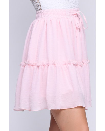 Юбка женская мини на резинке с рюшами Carica UB-3056-15 58077, Цвет: Розовый, Размер: XS, изображение 2