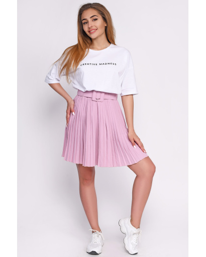 Юбка женская плиссе мини Carica UB-3255-21 58104, Цвет: Светло-розовый, Размер: XS, изображение 4
