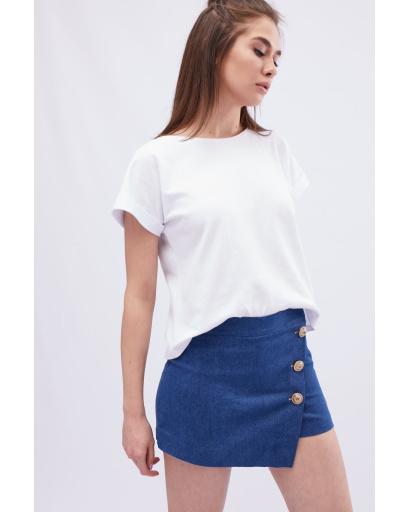 Спідниця-шорти жіноча джинсова Carica UB-3242-11 58122, Колір: Синій, Розмір: S, зображення 4