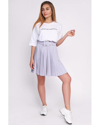 Спідниця жіноча плісе міні Carica UB-3255-4 58105, Колір: Сірий, Розмір: S, зображення 4