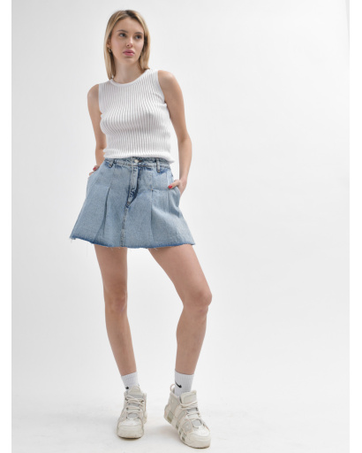 Юбка-шорты женская джинсовая Carica UB-7053-11 58120, Цвет: Голубой, Размер: M, изображение 2