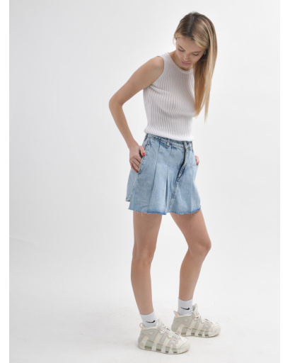 Юбка-шорты женская джинсовая Carica UB-7053-11 58120, Цвет: Голубой, Размер: M, изображение 8