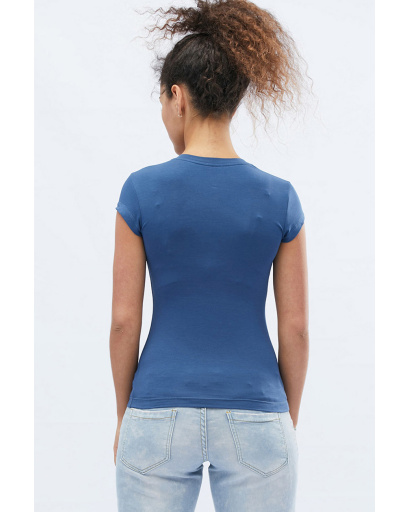 Футболка жіноча базова Standart CRC FS-215-35 57839, Колір: Синій, Розмір: L, зображення 3