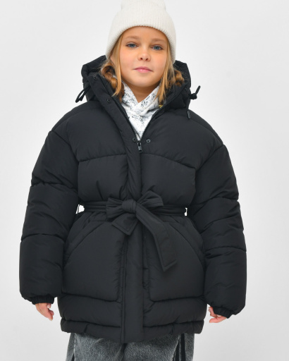 Пуховик для дівчинки X-Woyz DT-8379-8 58149, Колір: Чорний, Розмір: 122, зображення 2