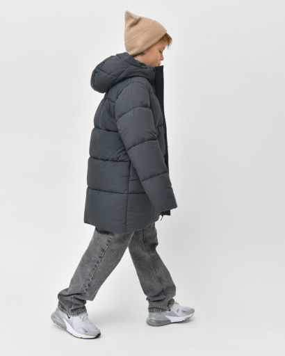 Пуховик класичний для хлопчика X-Woyz DT-8373-29 60157, Колір: Графіт, Розмір: 134, зображення 3