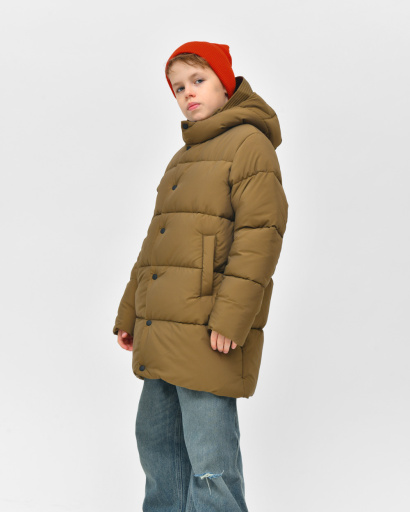 Пуховик класичний для хлопчика X-Woyz DT-8373-1 60159, Колір: Хакі, Розмір: 122, зображення 5