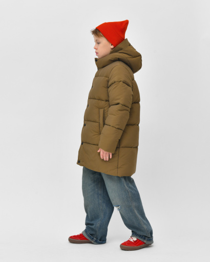 Пуховик класичний для хлопчика X-Woyz DT-8373-1 60159, Колір: Хакі, Розмір: 122, зображення 6