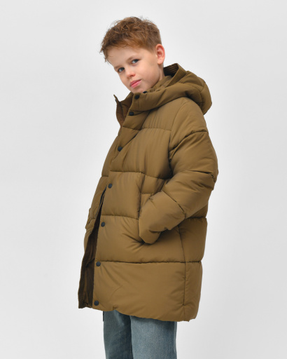 Пуховик класичний для хлопчика X-Woyz DT-8373-1 60159, Колір: Хакі, Розмір: 122, зображення 7