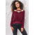 Стильный свитшот с нашивкой в ​​виде цветов 28691, Цвет: Бургунди, Размер: XS