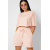 Летний костюм с кроп-топом и шортами цвет пудра 48799, Цвет: Персиковий, Размер: XS