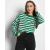 Зеленый женский джемпер в полоску 55296, Цвет: Зеленый, Размер: ONE SIZE