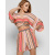 Яскравий жіночий костюм у смужку 48587, Колір: Корал, Розмір: S