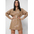 Коротка сукня-сорочка з еко-шкіри колір бежевий 38297, Колір: Бежевий, Розмір: L